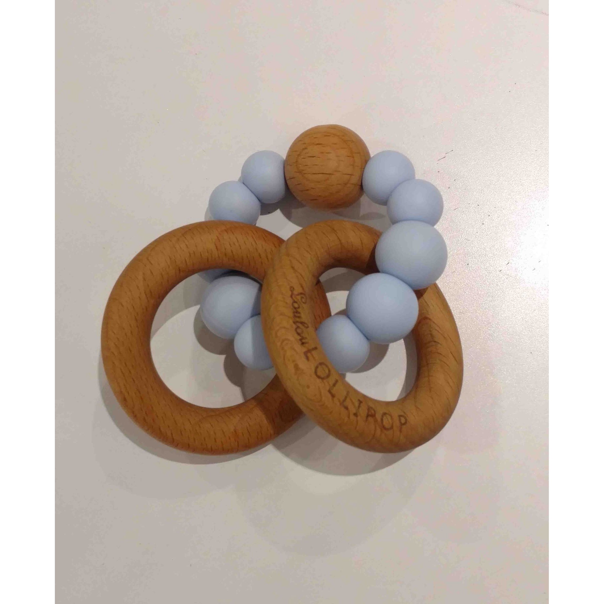 Loulou Lollipop Bubble Teether in Rose Quartz, Pearl, Gray, or Baby Blue